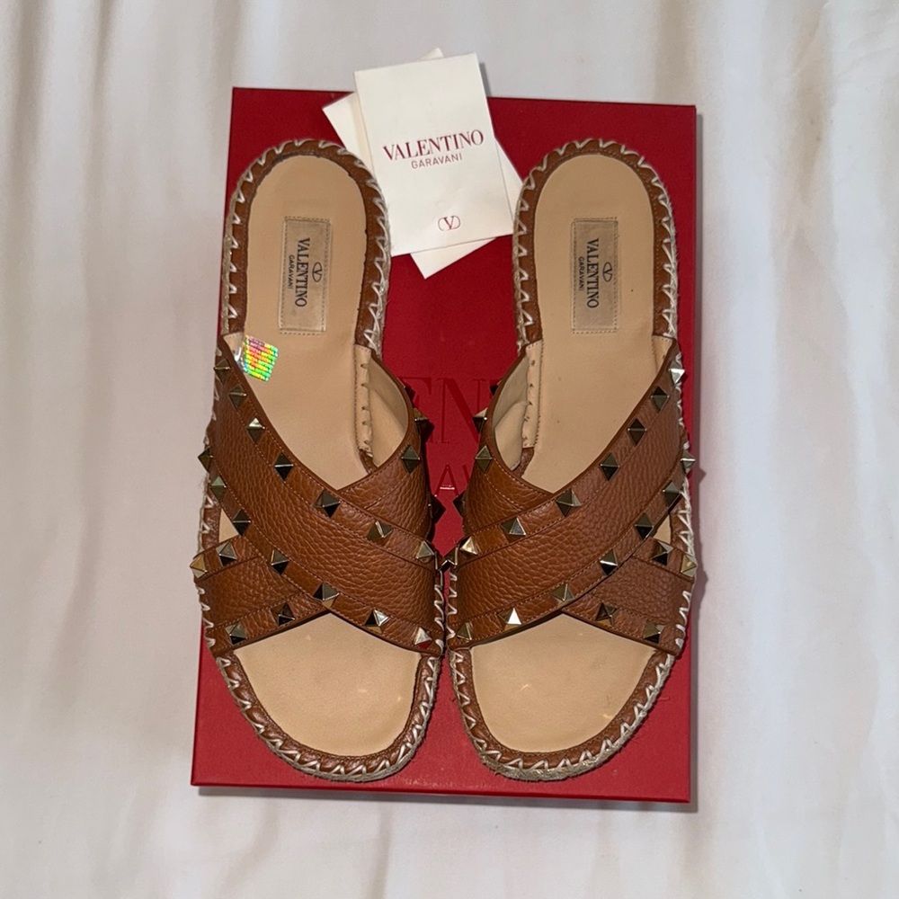 Valentino Garavani Brown Minimalist Sandals